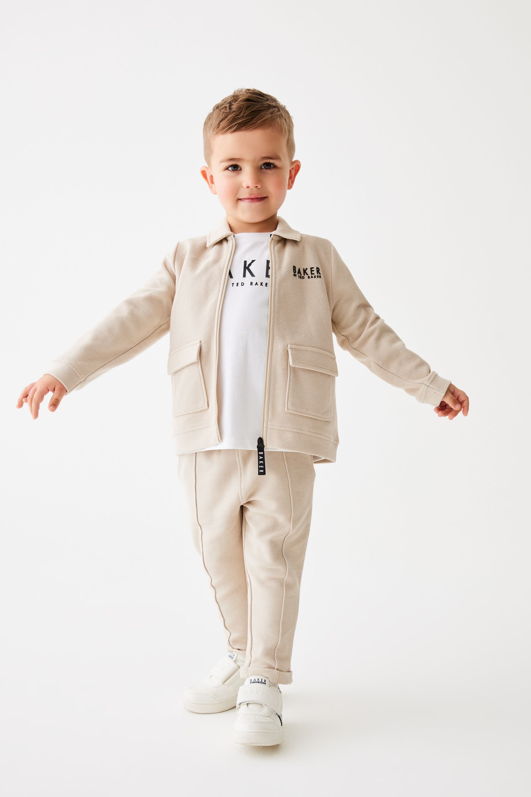 Baker by Ted Baker Stone Twill Jacket T shirt and Trouser Set