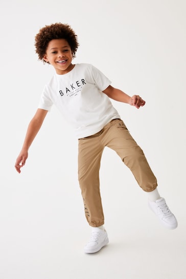 Baker by Ted Baker T-Shirt And Jersey/Woven Fabric Mix Cargo Trousers Set