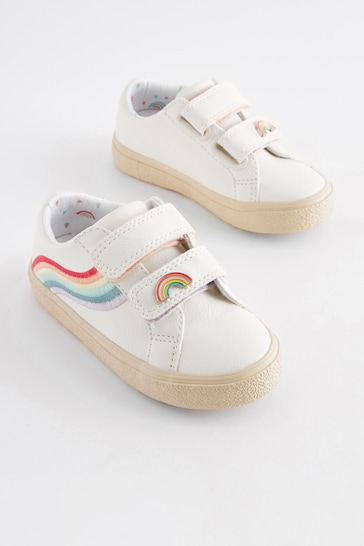 White Standard Fit (F) Rainbow Trainers