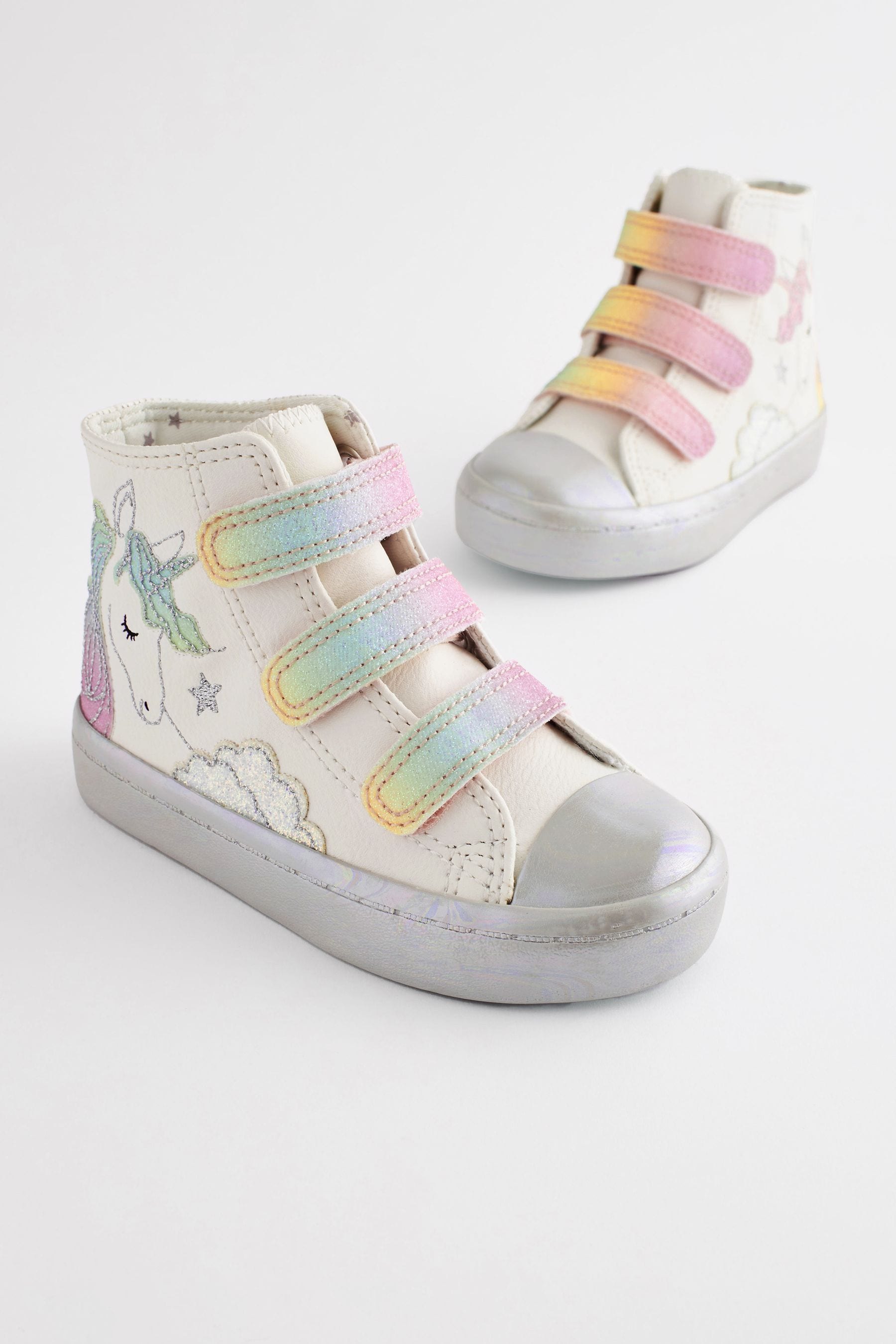 Buy White Unicorn Glitter High Top Trainers from the Next UK