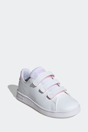 Buy adidas White/Pink Sportswear Advantage Court Lifestyle Hook-And-Loop  Trainers from the Next UK online shop