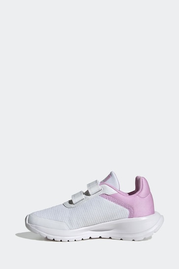 adidas White/Green/Pink Kids Sportswear Tensaur Run Trainers