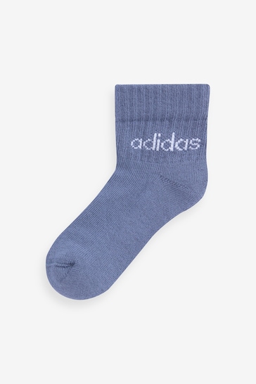 adidas White Linear Ankle Socks 5 Pairs Kids