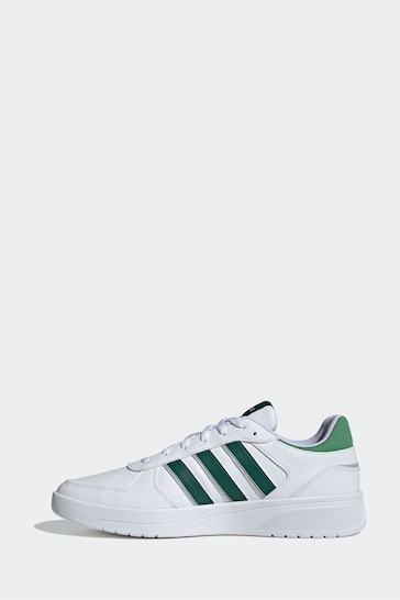 adidas White/Green Sportswear Courtbeat Court Lifestyle Trainers