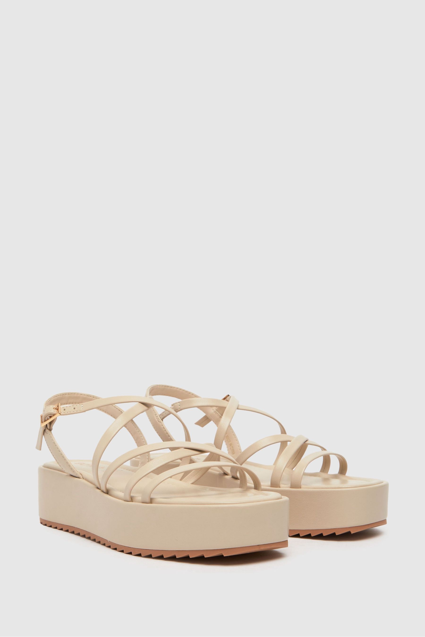 Nude strappy new arrivals platform sandals