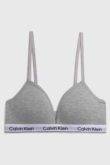 Buy Calvin Klein Grey Modern Cotton Triangle Training Bralette from Next USA