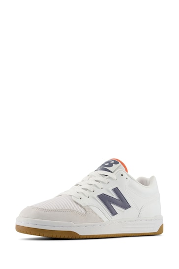 New Balance White Brown Mens 480L Trainers