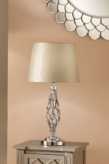 Pacific Silver Jenna Metal Twist Detail Table Lamp