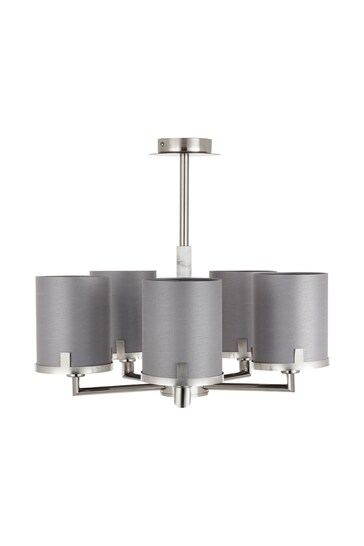 Pacific Grey Midland Marble Effect 5 Arm Pendant Ceiling Light