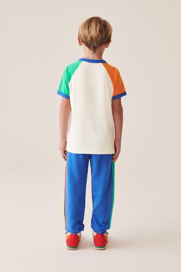 Little Bird by Jools Oliver Blue Rainbow T-Shirt and Jogger Set