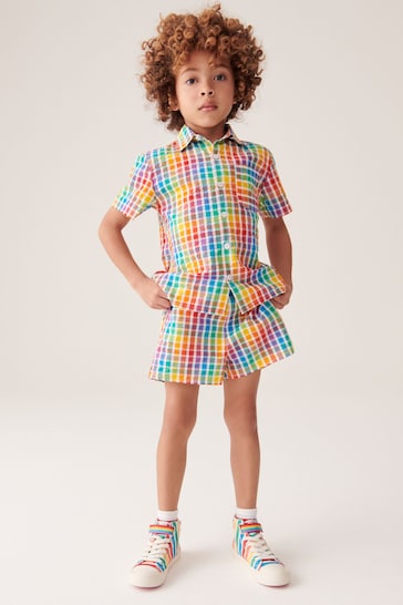 Little Bird by Jools Oliver Multi/Check Colourful Shirt and Short Set