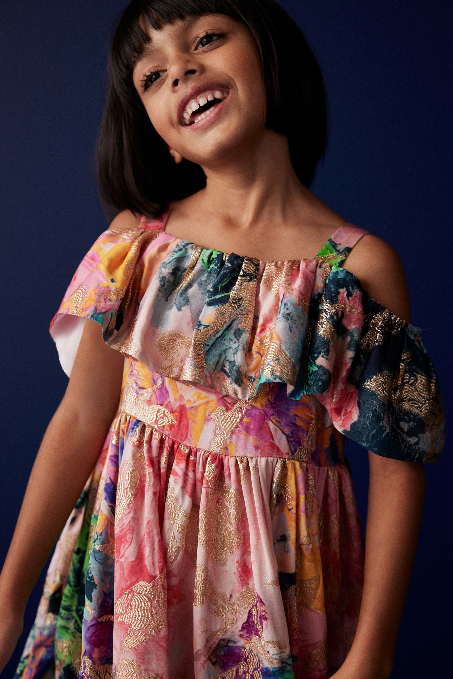 Little girl top cold shoulder dress