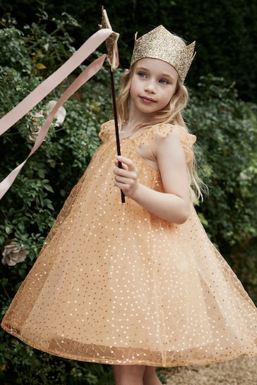 Gold Sequin Tulle Party Dress (3-16yrs)