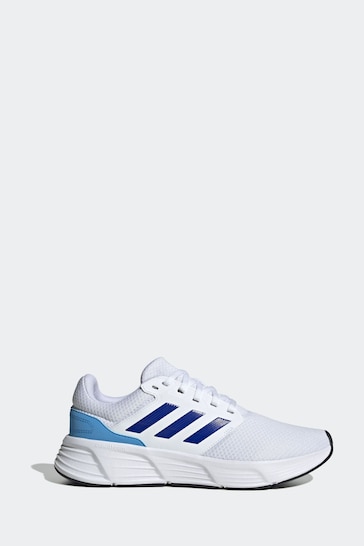 adidas White/Blue Galaxy 6 Trainers