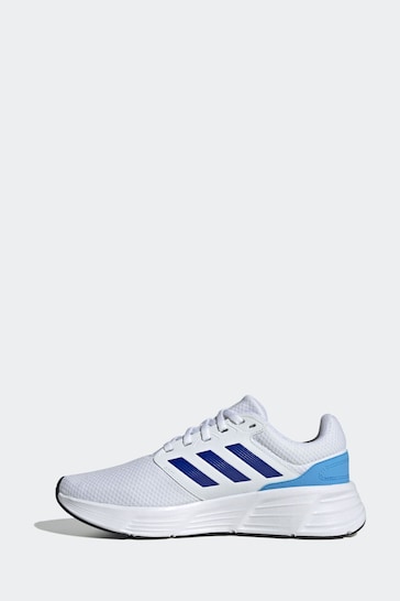 adidas White/Blue Galaxy 6 Trainers