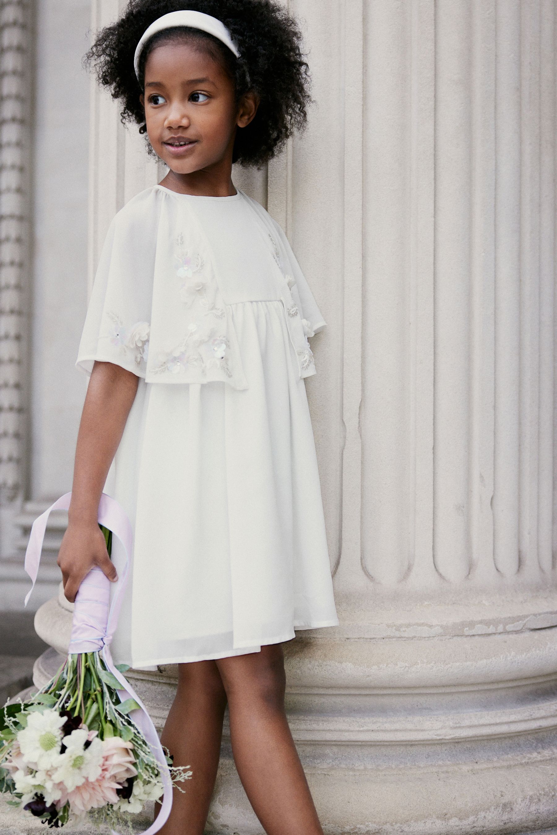 Cream cape deals dress