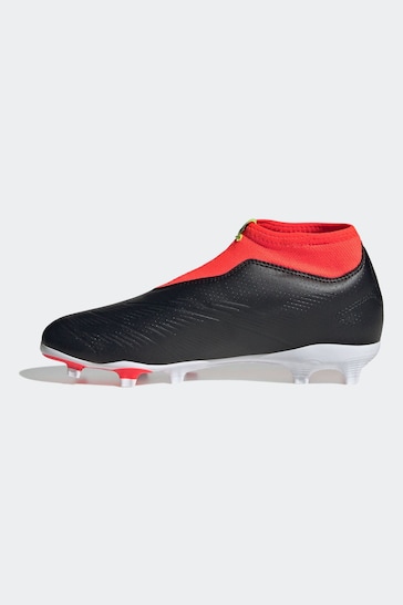 adidas Black Football Predator 24 League Laceless Firm Ground Kids Boots