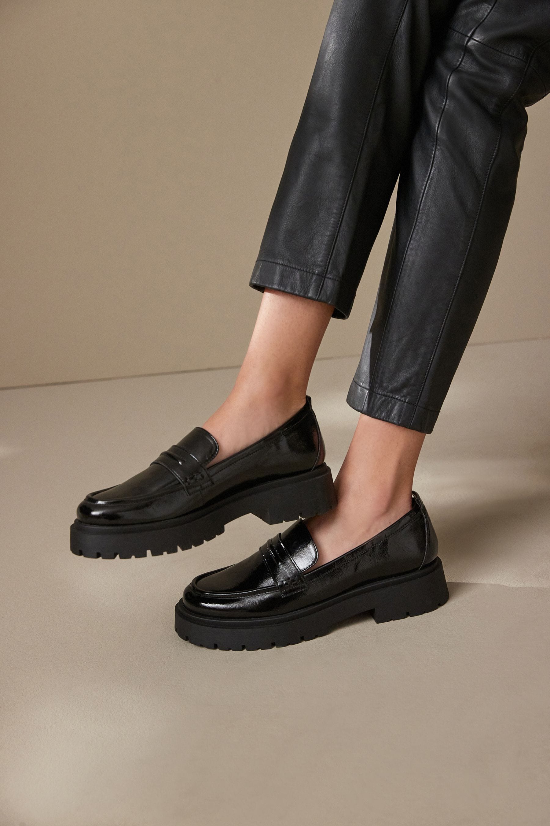 Next shop patent loafers