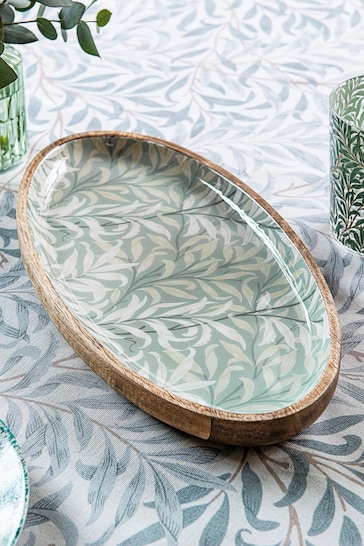 Clarke and Clarke Dove Grey William Morris Designs Willow Boughs Wooden Platter