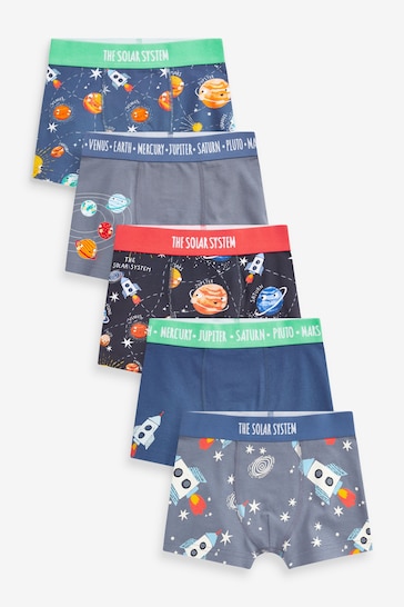 Space Print Trunks 5 Pack (1.5-16yrs)