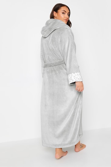 Yours Curve Grey Maxi Animal Hooded Robe