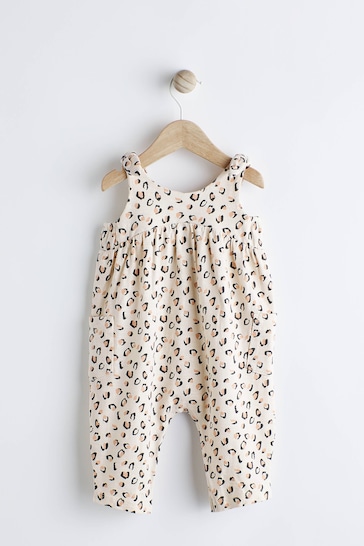 Tan Brown/ Cream Leopard Print Baby Romper (0mths-3yrs)