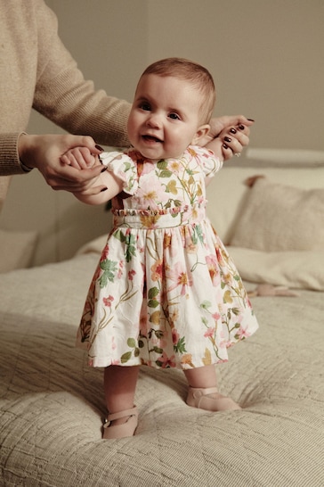 Pink/White Floral Baby Prom Dress (0mths-2yrs)