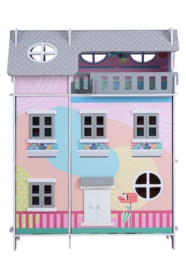 Teamson Home Pink Kids Sunroom Wooden Interactive Doll House