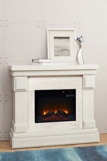 Teamson Home Grey Hestia Electric Standing Fireplace