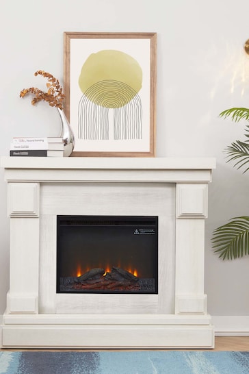 Teamson Home White Hestia Electric Standing Fireplace