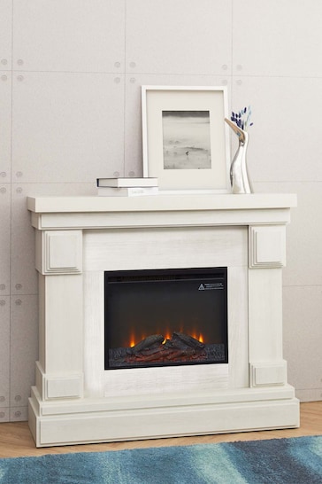 Teamson Home White Hestia Electric Standing Fireplace