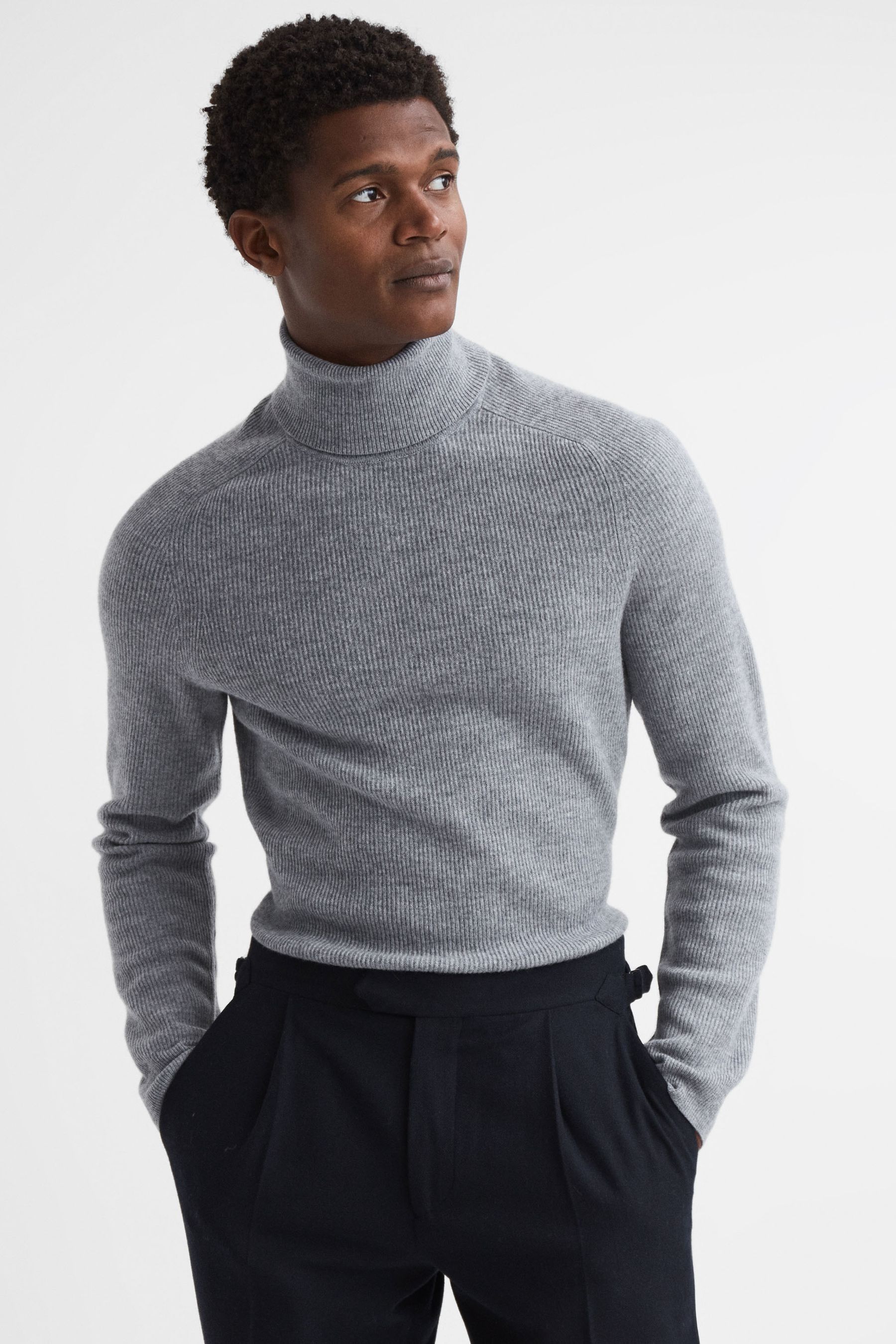 Mens slim fit shop roll neck jumper