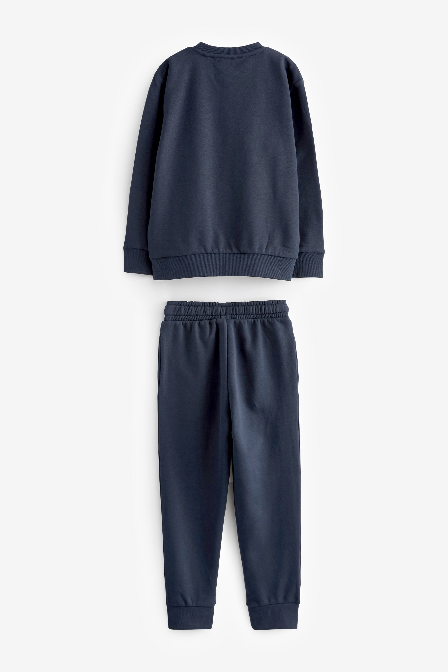Navy Blue Plain Jersey Sweatshirt and Joggers Set 3mths 7yrs