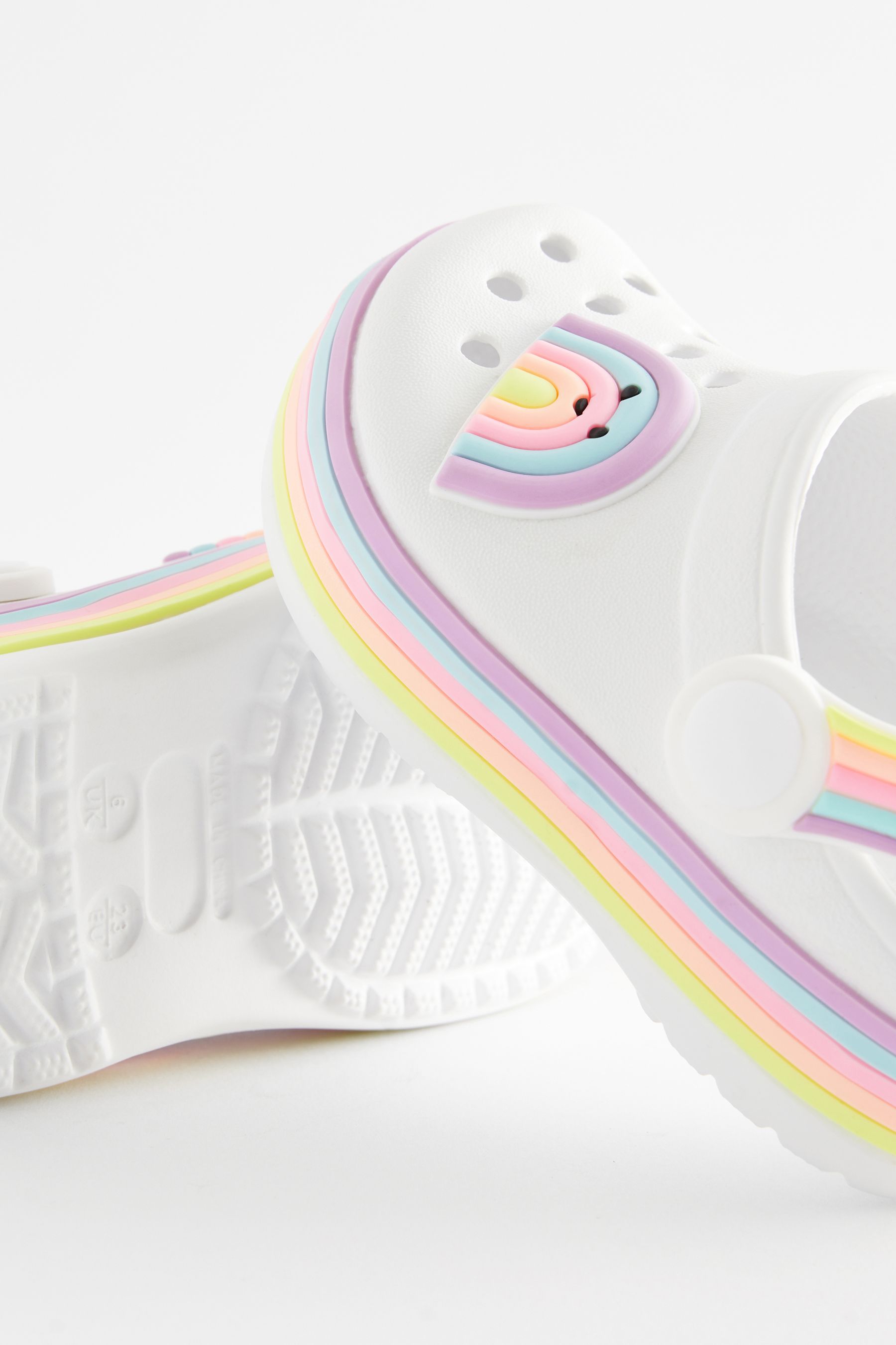 Crocs white and rainbow new arrivals