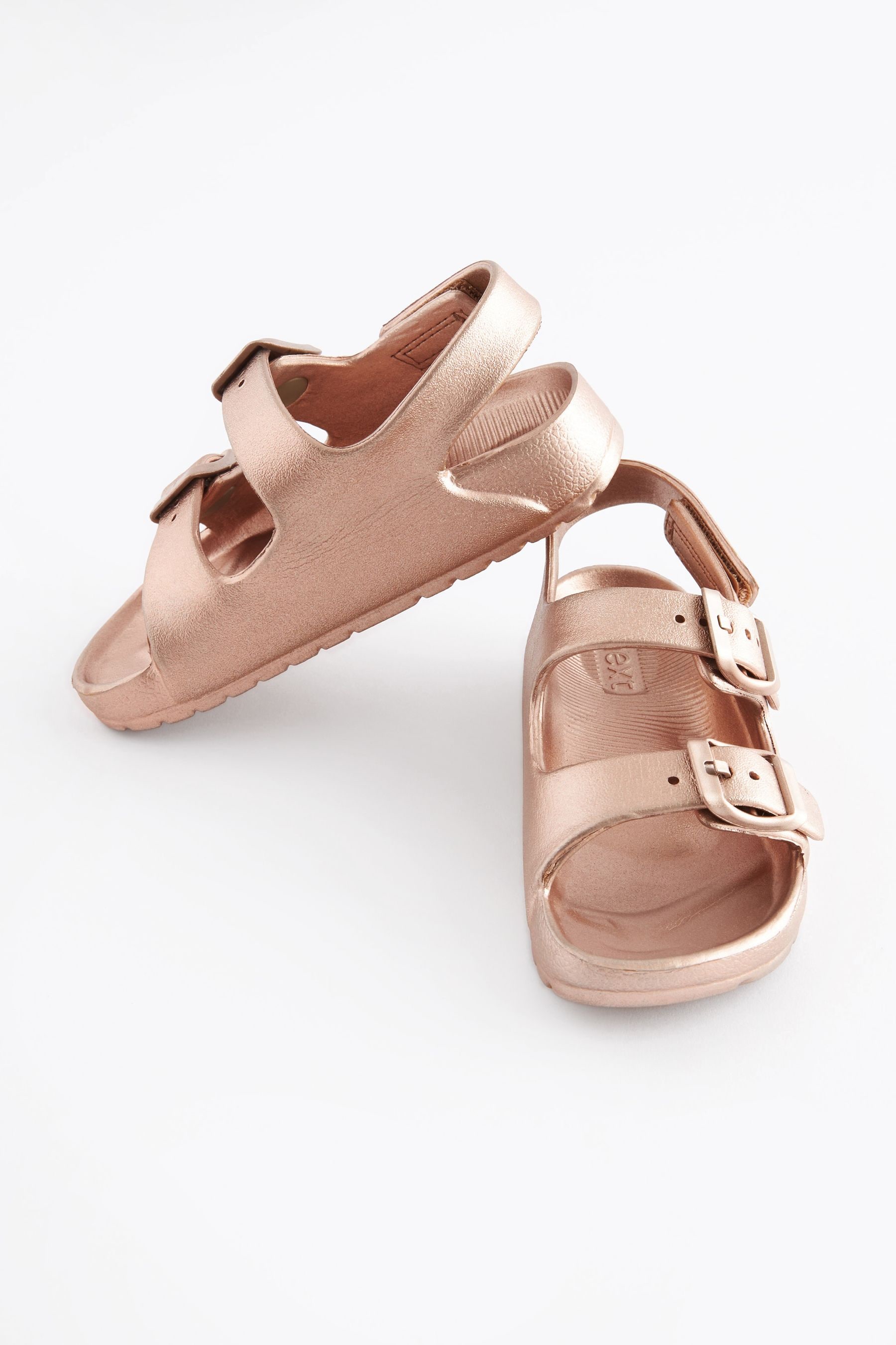 Gold two 2024 strap sandals