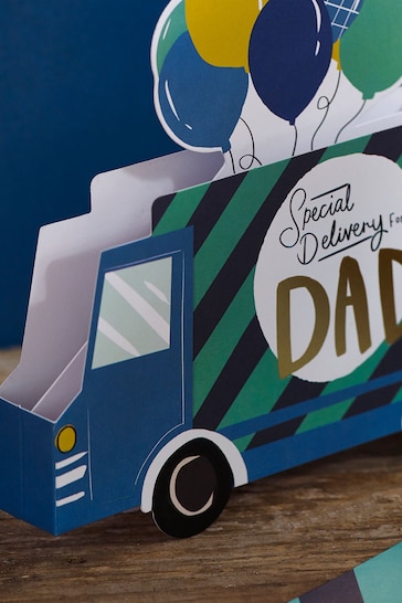 Blue Pop Up Truck Dad Birthday Card