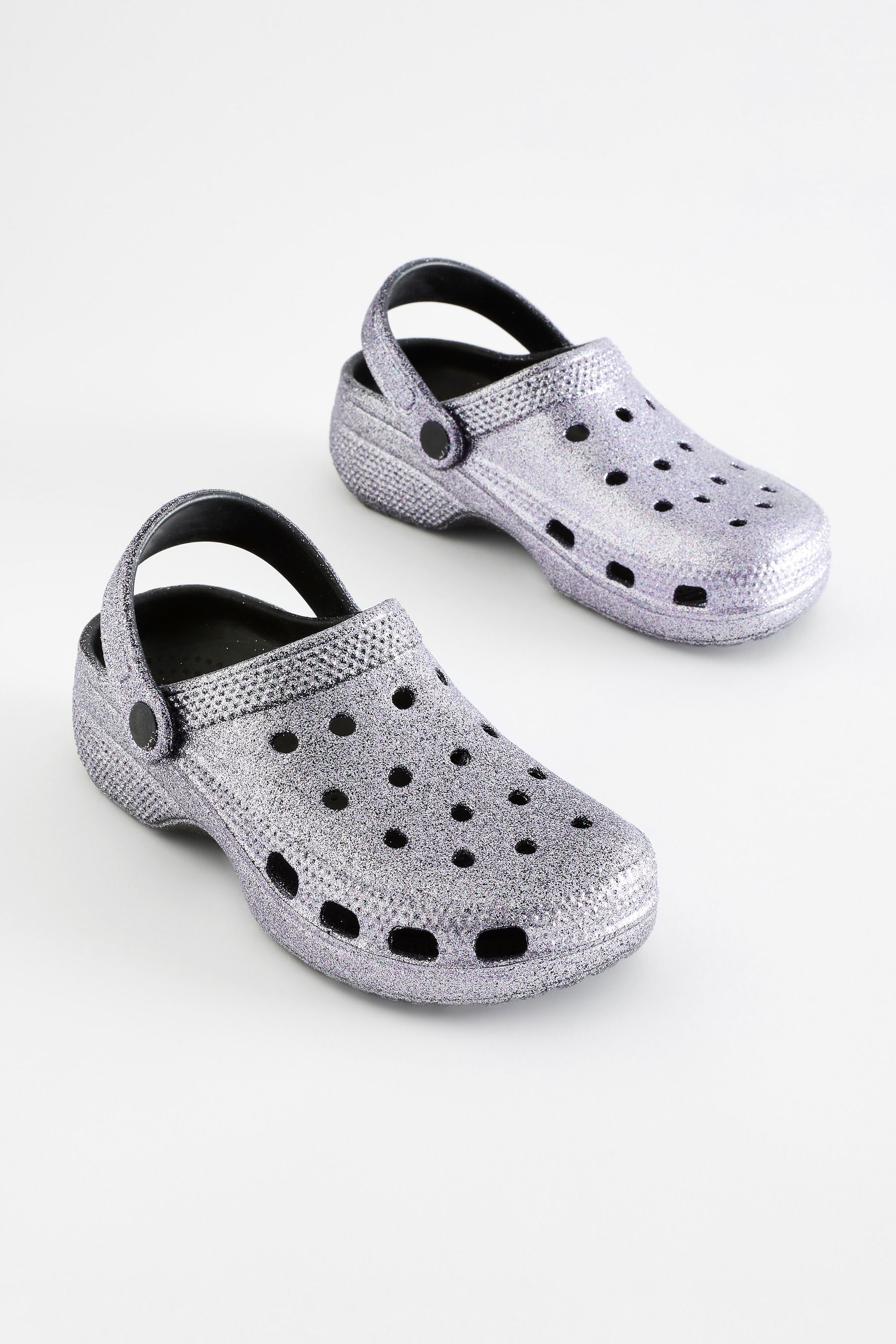 Buy Silver Glitter Clogs from the Next UK online shop