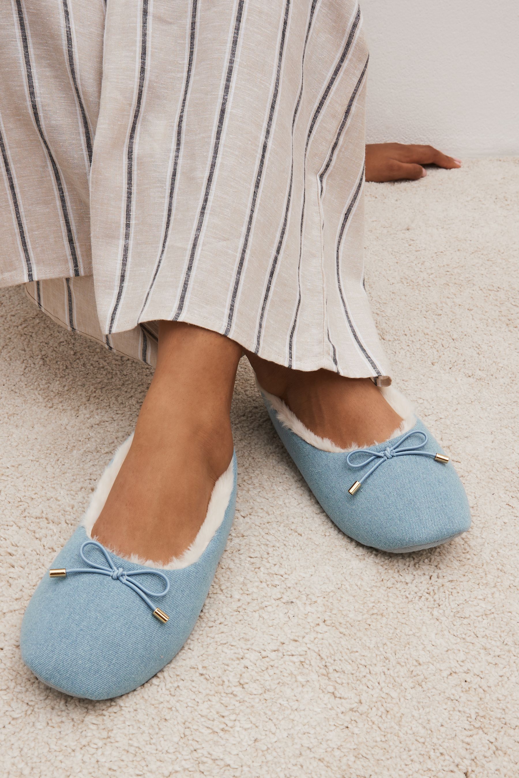 Blue ballet slippers clearance