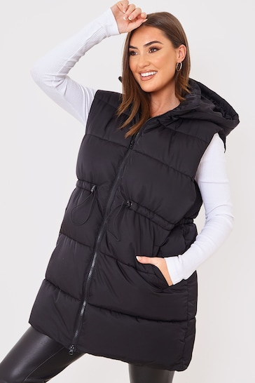 In The Style Black Jac Jossa Cinched Waist Gilet