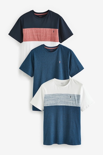 Blue/White Colour Block T-Shirt