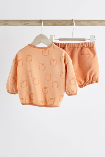 Orange Tiger Baby T-Shirt and Shorts 2 Piece Set