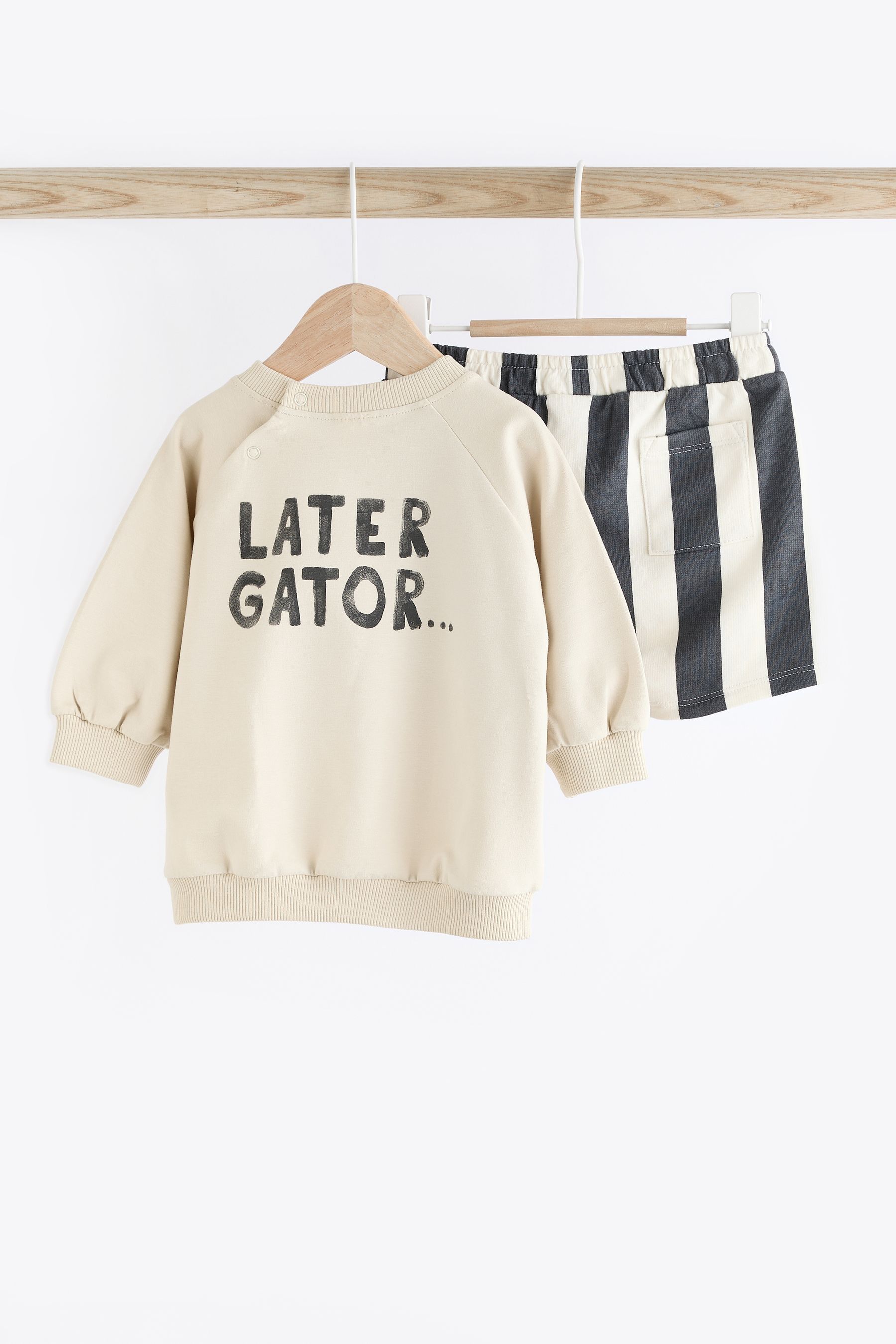 Monochrome Baby T Shirt and Shorts 2 Piece Set
