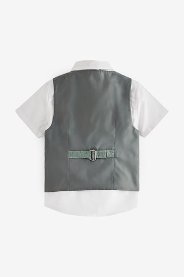 Mint Green Waistcoat, Shirt and Bowtie Set (3mths-9yrs)