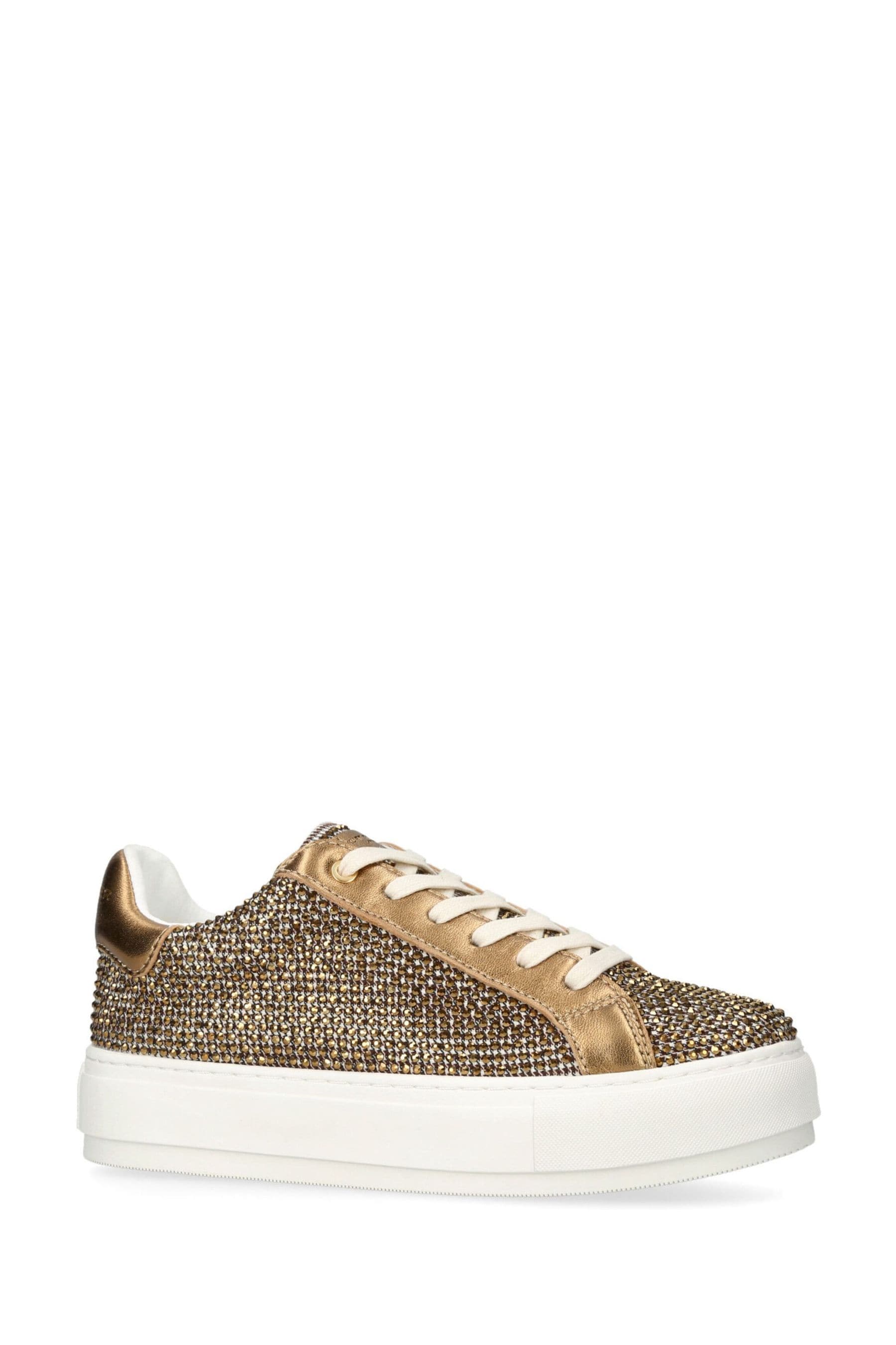 Kurt geiger gold sales trainers