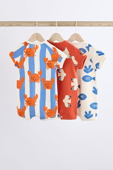 Bright Beach Character Baby Jersey Rompers 3 Pack