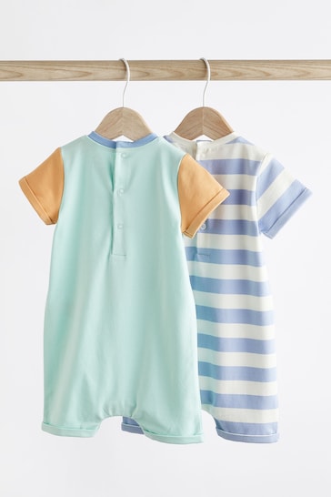 Blue Whale Jersey Baby Rompers 2 Pack