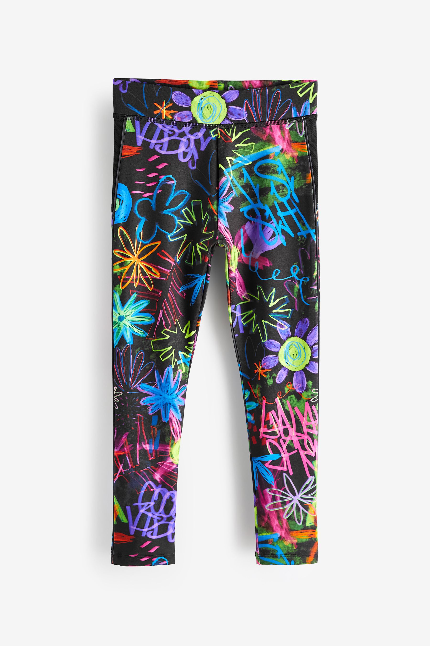Buy Black Graffiti Sports Leggings 3 16yrs from the Next UK