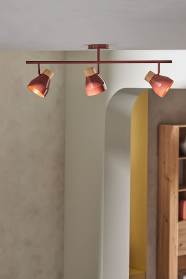MADE.COM Terracotta Albert 3 Spotlight Linear Flush Ceiling Light