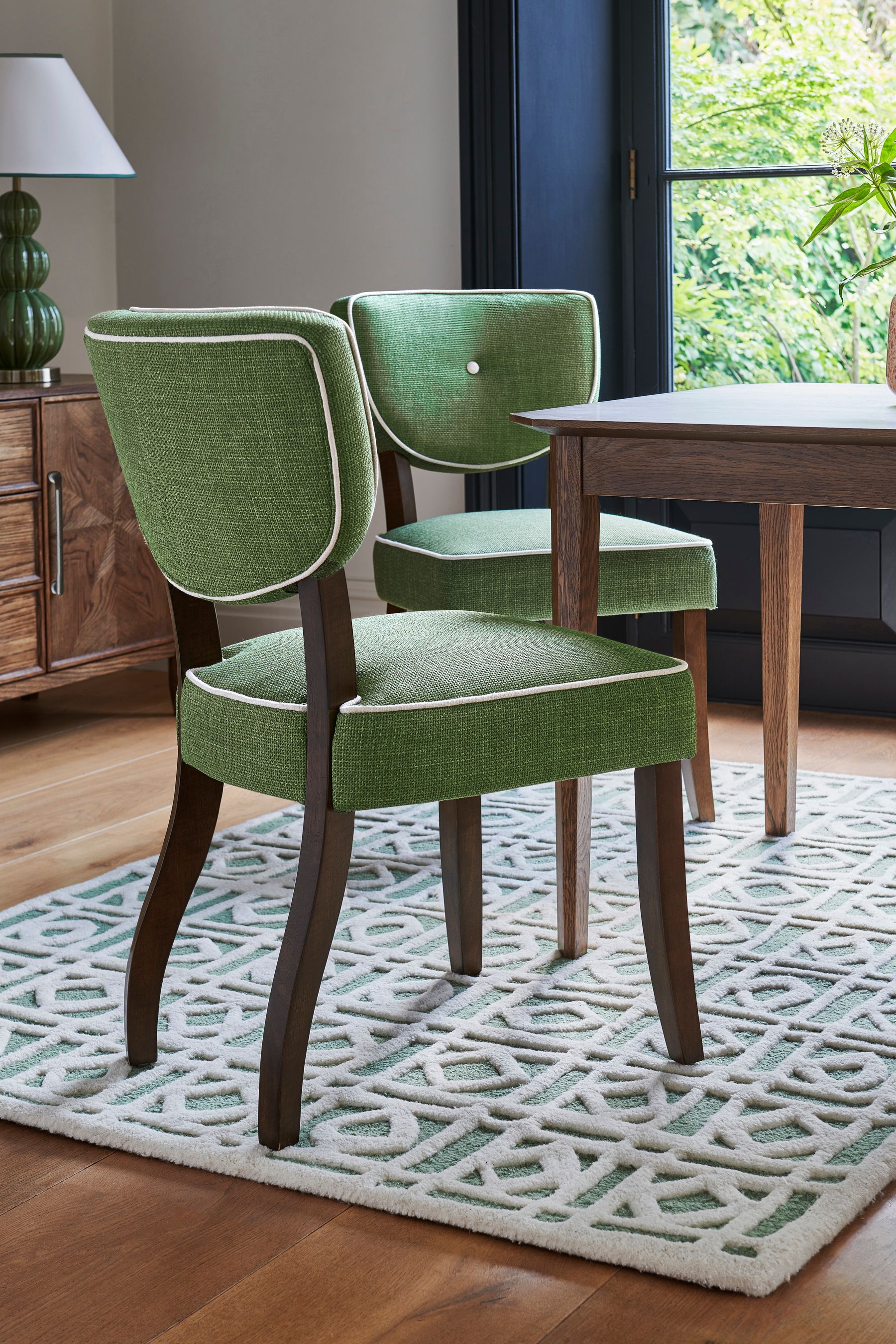 Buy Nina Campbell Set of 2 Carmel Green Ashburn Dining Chairs from