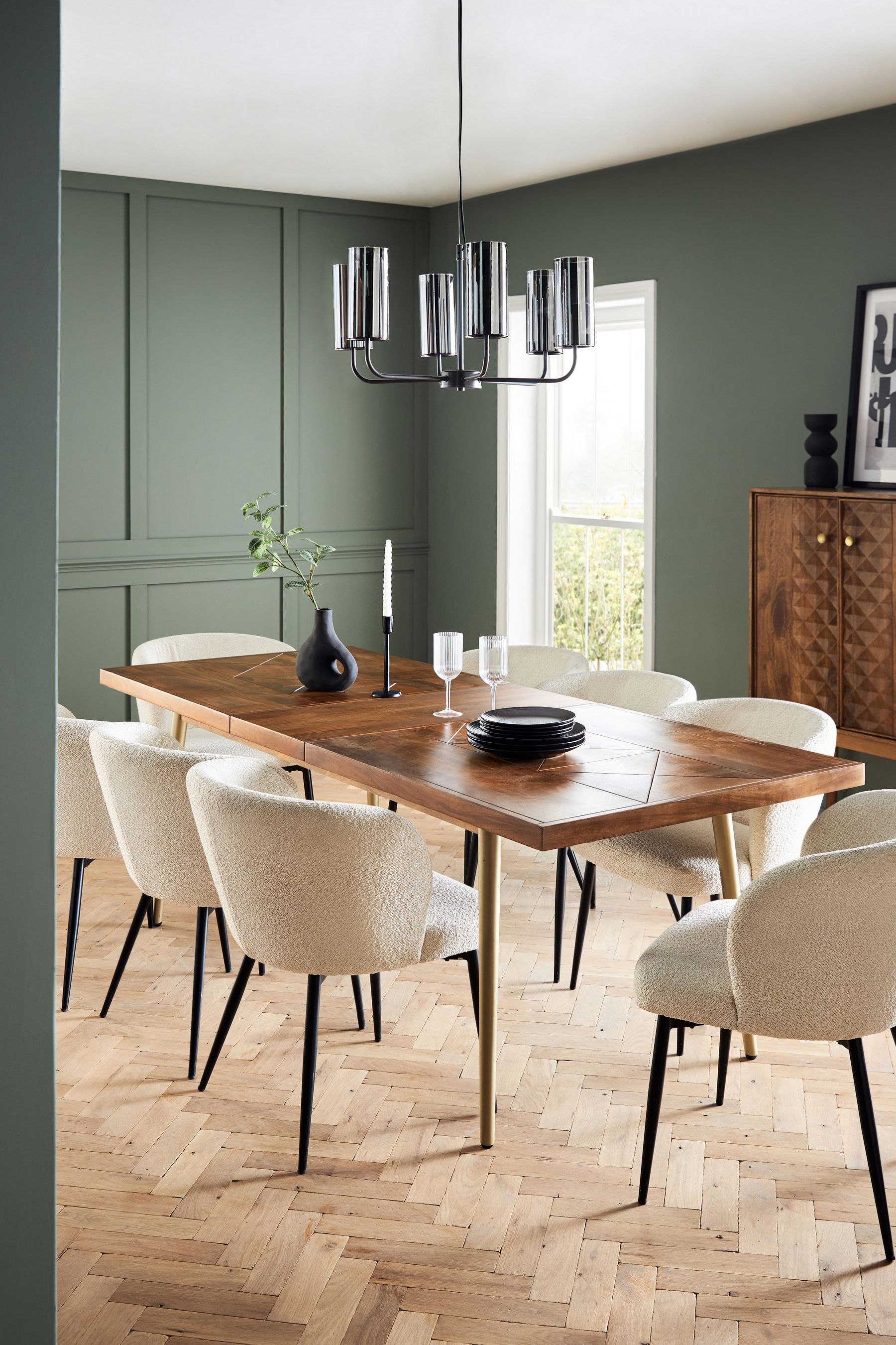 Mango wood extending dining clearance table